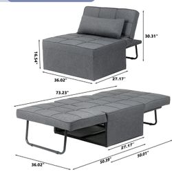 New Ottoman Sofa Bed In Light Gray