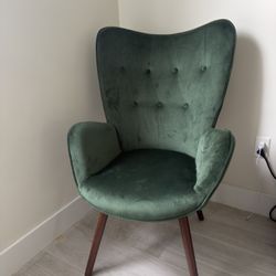 Accent Chair Velvet Tufted Green