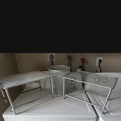 Last Chance 3 Pcs metal garbage can and two closet organizers