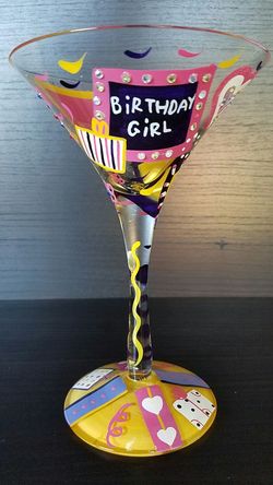 Hand painted martini glass