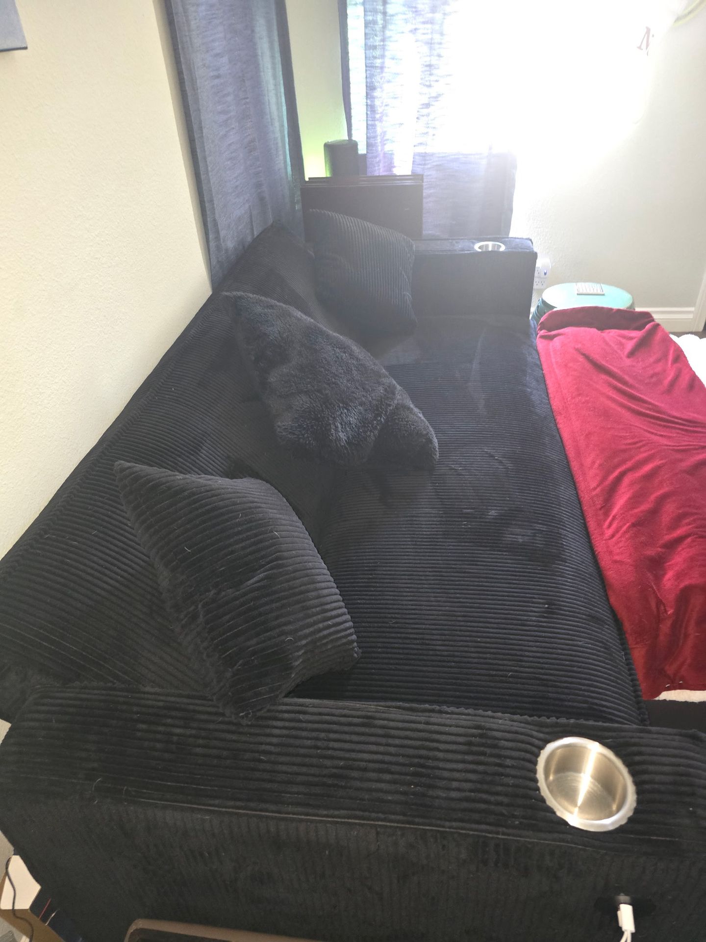 Black fold down couch