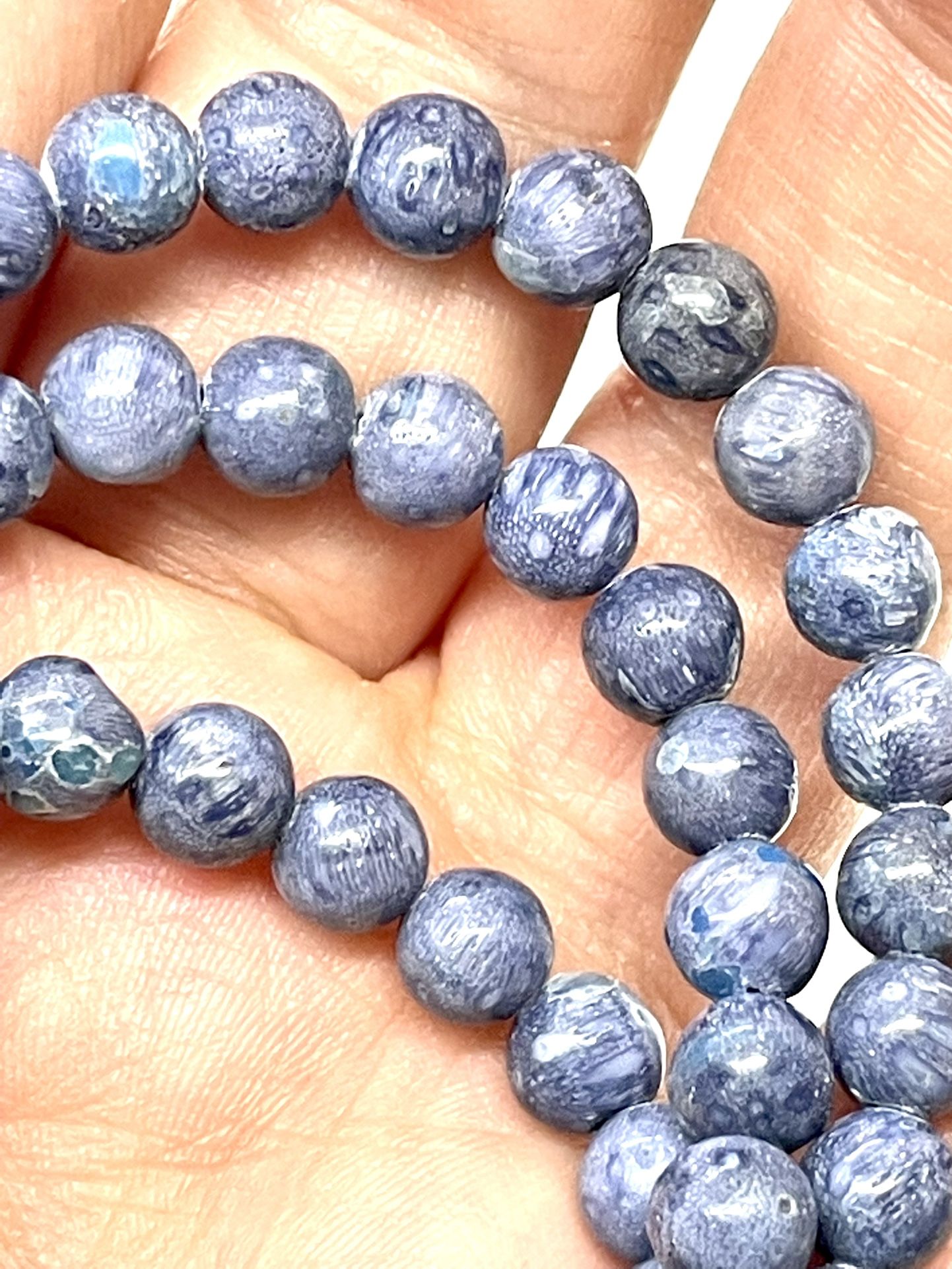 Strand Of Denim Lapis Beads