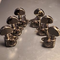 Grover Rotomatic 3x3 Tuning Machines Black Chrome