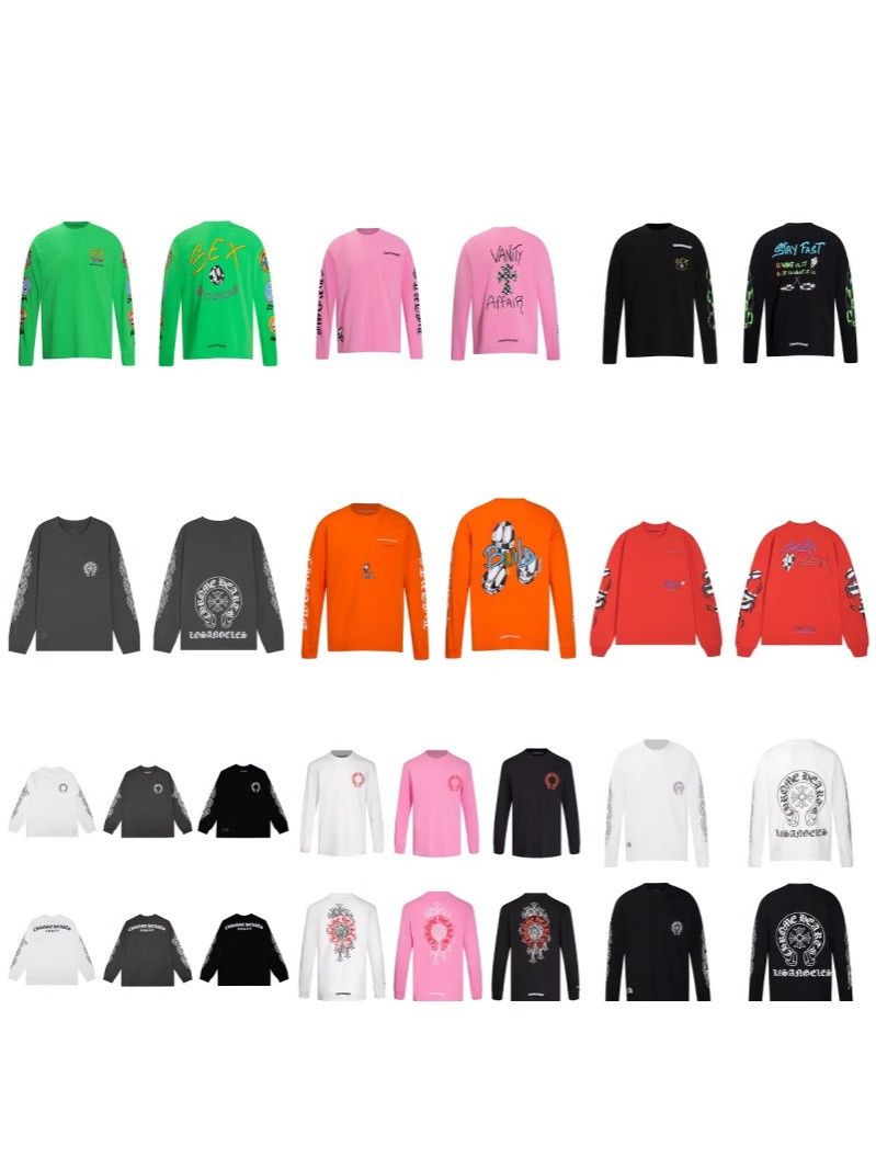 Chrome Hearts Sanskrit Cross Horseshoe Cotton Unisex Long-Sleeved Sweatshirt/T-Shirt