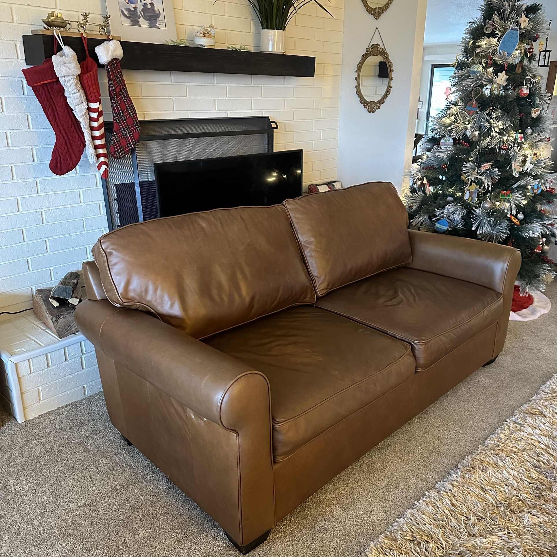 Pottery Barn Leather Sofa -Delivery Available