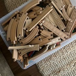 Large Box Of Train Tracks, Cars And Engines 