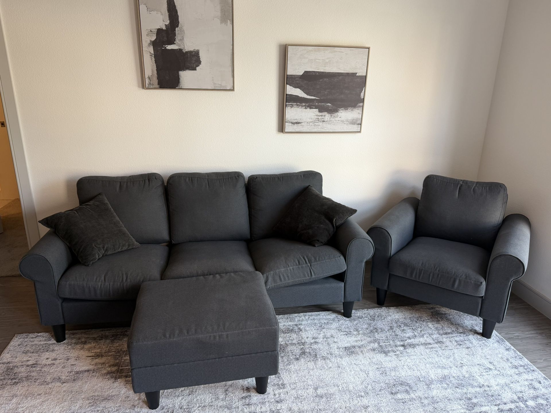 IKEA Sofa, Reading Chair, Ottoman