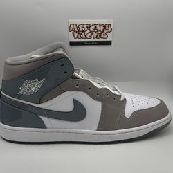 Jordan 1 Mid SE White Medium Grey Cool Grey Sz. 13