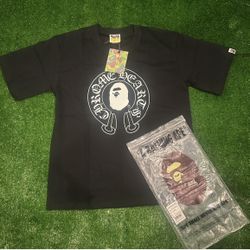 A Bathing Ape (BAPE) x Chrome Hearts Limited Edition Black Graphic T-S hirt