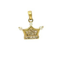 Mini Pendant Charm Yellow Gold 14k. Crown