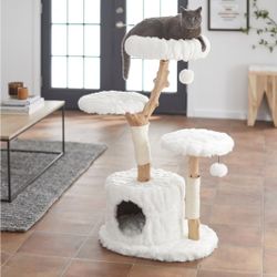 Natural Wood Modern Cat Tree