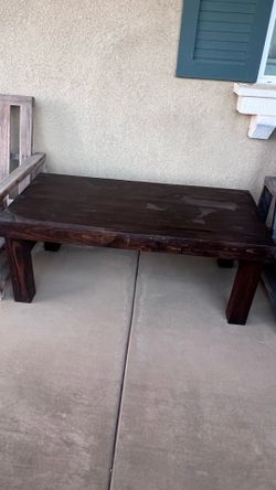 Wood coffee table