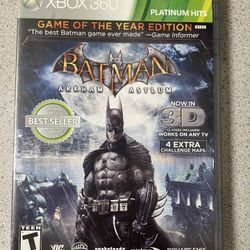 Batman Arkham Asylum Game of the Year Edition Xbox 360 Like NEW