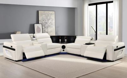 NEW OFFER💫White Power Recliner Air Leather Sectional