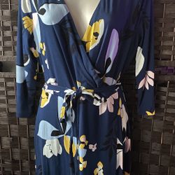 Navy Blue Floral Dress
