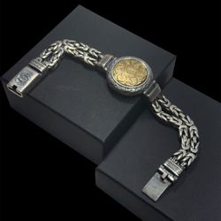 925 Sterling Silver Spinning Mandala Bracelet | 8.5 Inch | 77.8g