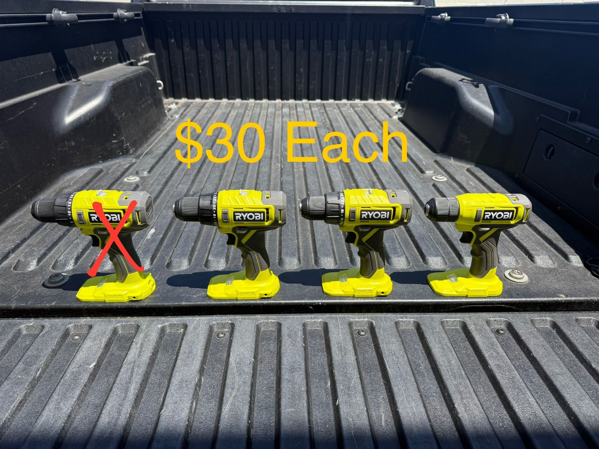 NEW RYOBI ONE+ 18V Cordless 1/2 in. Drill/Driver (Tool Only) **$30 Each, FIRM PRICE**