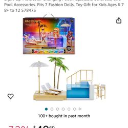 Rainbow High Color Change Pool & Beach light Up-Multicolor Changing Pool