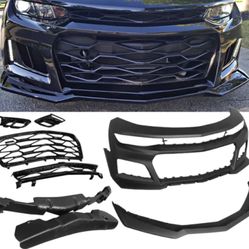 Fits 16-18 Chevy Camaro ZL1 Style Unpainted Front Bumper Cover Conversion w/ Lip