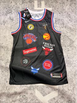 Nike NBA Supreme Basketball Jersey Multi-Team Logos Black Size 52