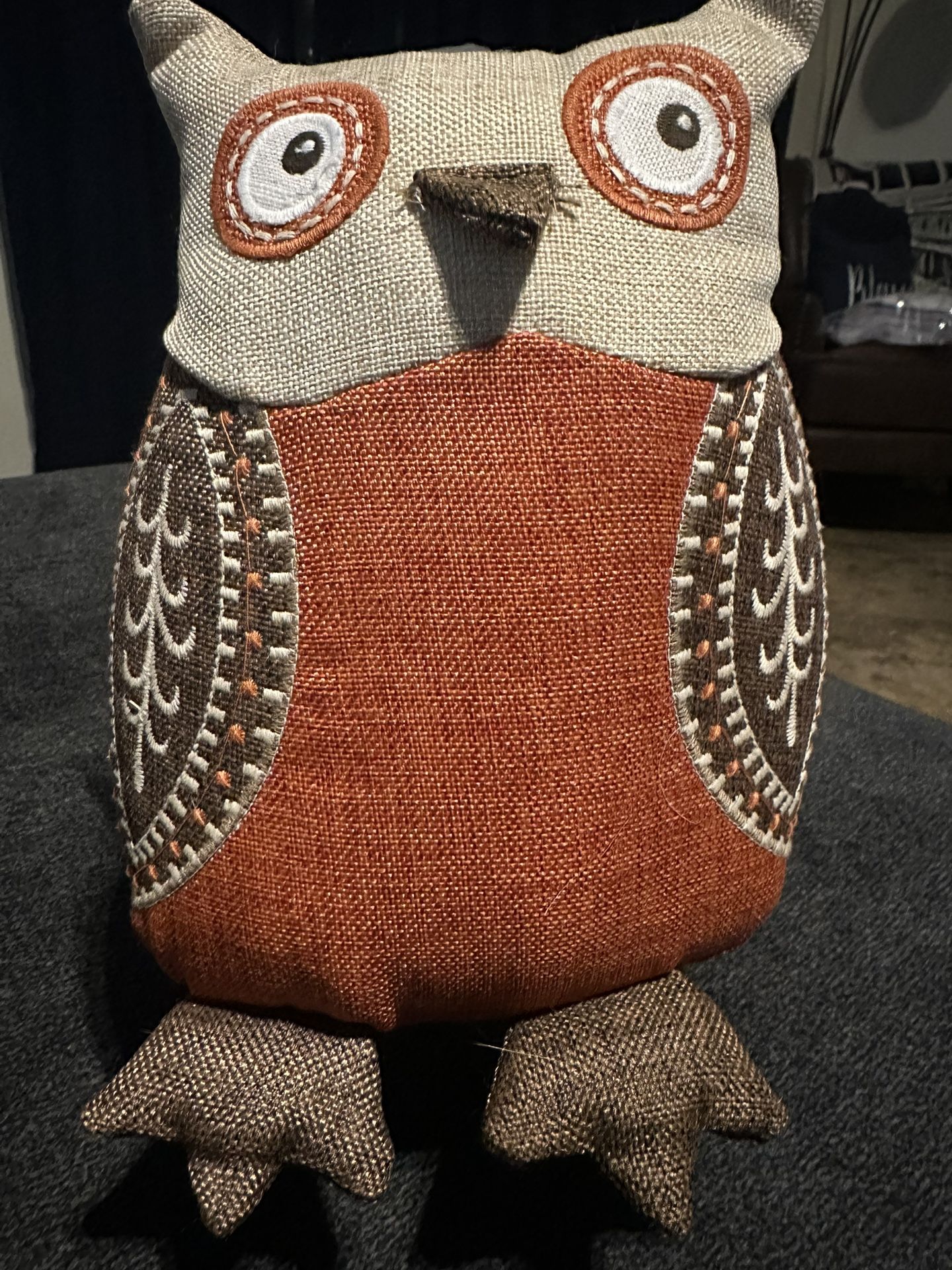 Owl Fabric Weighted Door Stop