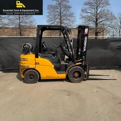 2020 Hyundai 30L-7A LP 3-Stage 6,000 lbs. Pneumatic 4 Way Forklift Double Pallet
