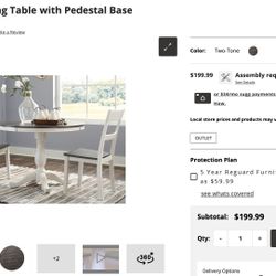 $200 Discount - "Like New" 42-inch Round Dining Table + 4 Matching Chairs - $400