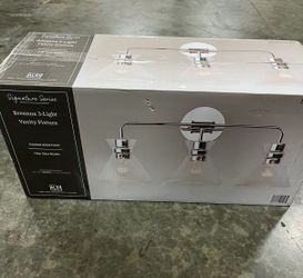 Alsy 24 in. 3-Light Polished Nickel Bathroom Vanity Light with Clear Glass Shades