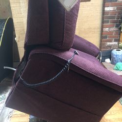 Very minimally used practically New Lift Chair/Recliner—Burgundy/cherry-colored