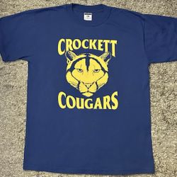 Jerzees Z Heavyweight Blend Men’s S Blue Crew Neck Crockett Cougars S/S T-Shirt 