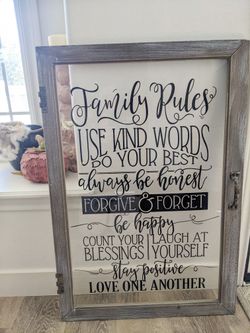 Cute Family Rules Sign