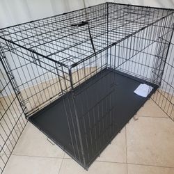 Brand New 48" Xxl'XXL Dog Crate  Up To 125 Lbs 2 Doors With Tray $100  Folding Dog Cage Animal Kennel Jaula De Mascota/ Add A 48" Crate Bed $20 