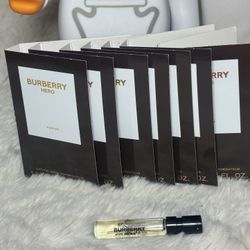 Lot of 7 BURBERRY HERO PARFUM 1.5ml/0.05 oz 10.5ml/0.35oz