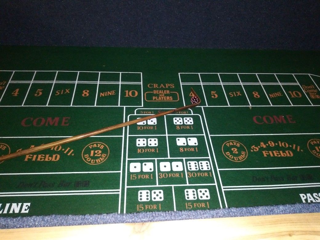 6 1/2 foot by 3 1/2 foot handmade Las Vegasstyle craps table complete