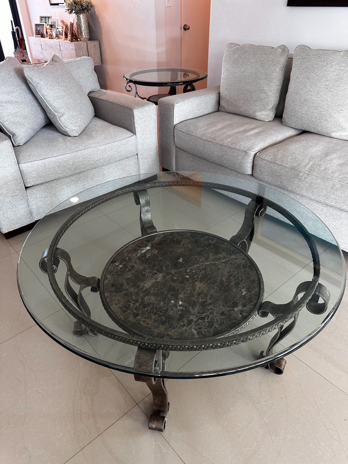 3 Piece living Room Console/Accent/coffee Table Set