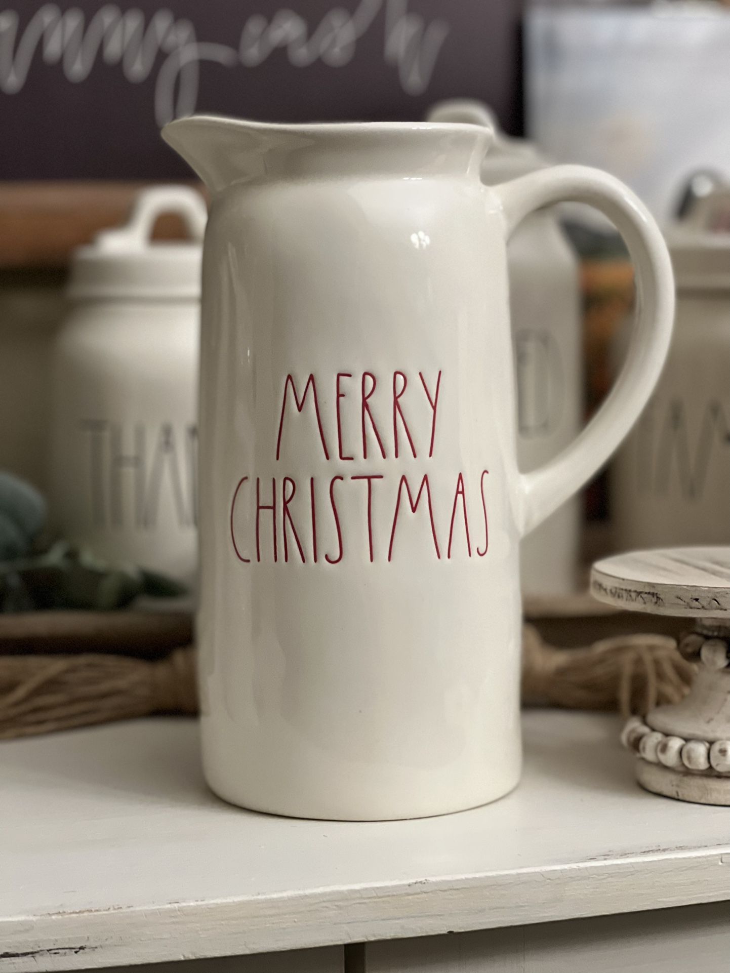NWT Rae Dunn Merry Christmas Pitcher