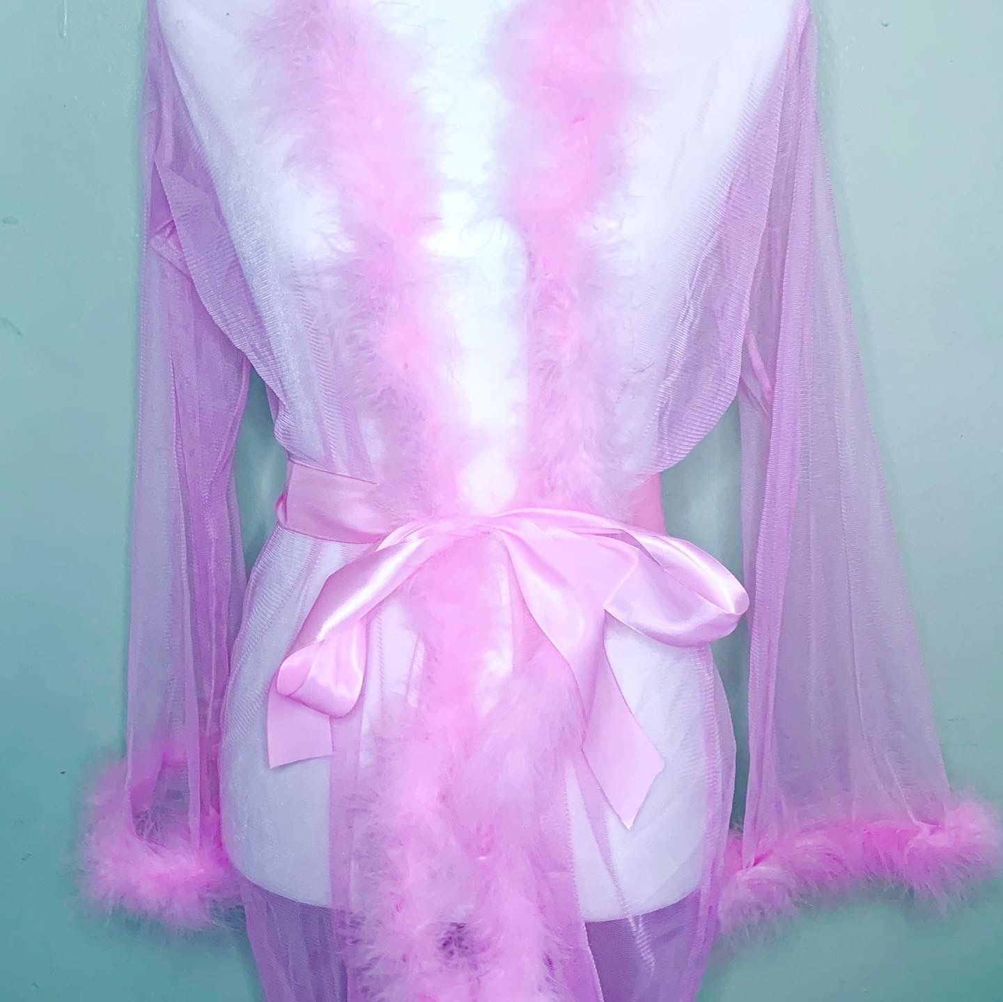 Sheer feather Robe