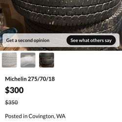 Four  Michelin tires  275-70/18 