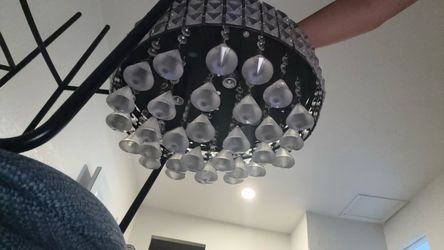 Black Metal Crystal Ball Chandelier