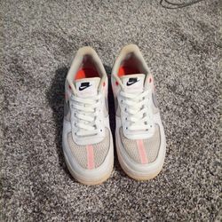 Nike Air Force 1 – White w/ Pink Stitching – Women’s 8.5