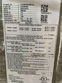 Carrier FX4DNF025 Air Handler Fan Coil Unit