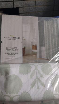 Threshold shower curtain