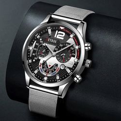 Men’s 8 Inch Mesh Belt Wrist Watch 