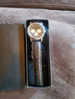 with Black Leather Strap