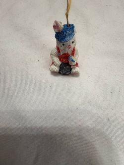 Mini Vintage Bunny Rabbit Hanging Ornament - As Is / Craft Project