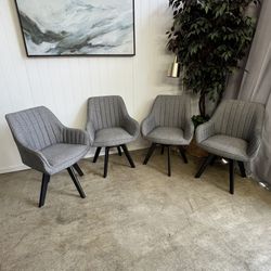 Set Of 4 Swivel Dining Chairs