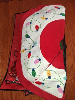 Christmas Tree Skirt with Light Bulb Embroidery and new Christmas tree as well