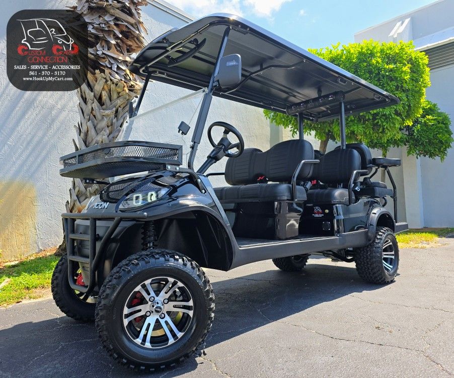 NEW 2025 ICON i60L LITHIUM Electric Golf Cart - 6 Passenger
- Raven Black Metallic