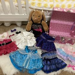 Bunny Build A Bear Doll Set With Many Outfits