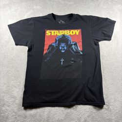 XO The Weeknd Starboy Graphic T-shirt Women’s M Black Short Sleeve Music #3B